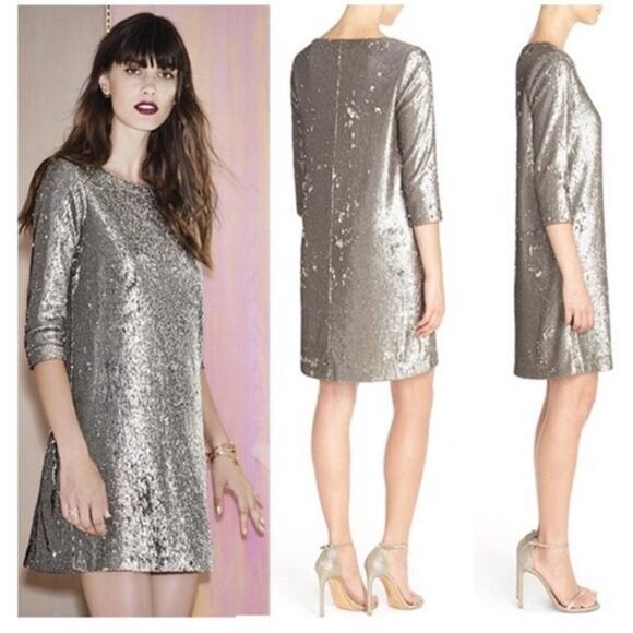 BB Dakota Metallic Long Sleeve Dress - Picture 2 of 6